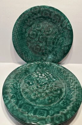 Set of 4 Southern Living Melamine Plates Green Exclusively Dillard's NEW - Image 1 of 4