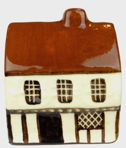 Suffolk Cottage #16 Rare Molded White Plaster Siding Brown Roof Made In England - Picture 1 of 6