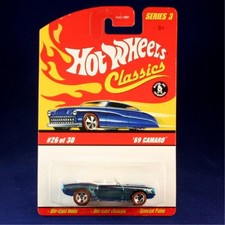 '69 Camaro (Blue) 2006 Hot Wheels Classics 1:64 Scale Series 3 Die Cast Vehicle