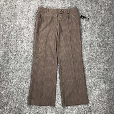NUEVO CON ETIQUETAS AGB Macy's Pantalones de vestir para mujer 10 Petite 32x29 marrón elástico elegante Foto 1 de 4
