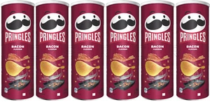 6 PRINGLES BACON Flavor Potato Chips Tubes European Snacks 165g 5.8oz - Picture 1 of 4