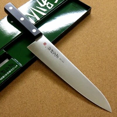 Cuchillo de chef japonés Masahiro Kitchen Gyuto 210 mm 8 pulgadas MV-85 acero al carbono JAPÓN Foto 1 de 4