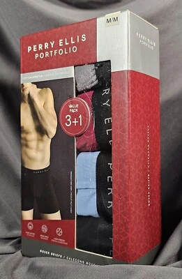 Perry Ellis 4 хлопок эластичной боксера трусы M мешок серый красный синий черный корабли бесплатно - Изображение 1 из 4