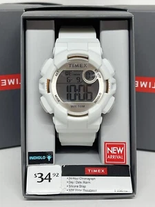 Timex TW5M31000 Unisex Digital Chronograph Sport Watch White Silicone Band - Picture 1 of 1