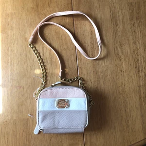 Jessica Simpson Crossbody Mini Bag/Wallet Beige Gold Plated Chain - Picture 1 of 10