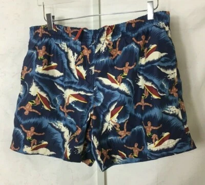 Pantalones Cortos de Natación Vintage Polo Deportivos Para Hombre con Cordón Estampado de Surfista Azul M Foto 1 de 4