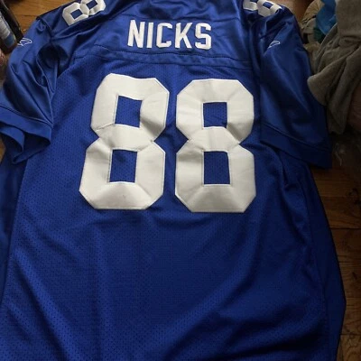 NY Giants NFL Blue Jersey Hakeem Nicks #88 Stitched SZ 54 Reebok On Field York - Image 1 of 4