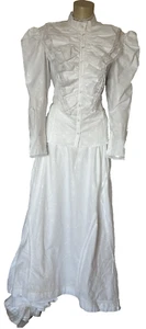 Scully Rangewear White Frontier Bridal Western Wedding 2Piece w/Self Train, Med. - Picture 1 of 11