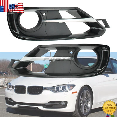Parachoques delantero luz antiniebla bisel rejilla con cubierta cromada moldura para BMW F30 12-15 Foto 1 de 4