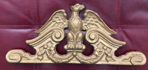 Antique Gilded Cast Iron American Eagle Federal Style Doorway or Pediment Crown