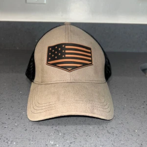 Capture Black Tan Flag Embroidered Baseball Cap US Flag Hat Adjustable NWT - Picture 1 of 7