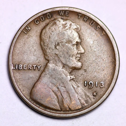 1913-S Lincoln Wheat Cent Penny LOWEST PRICES ON THE BAY!  FREE SHIPPING! Cover