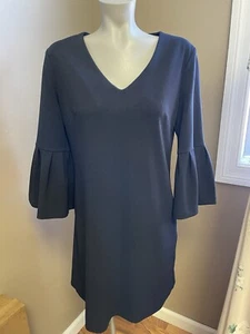Donna Morgan Black V Neck Flare Sleeve Dress Women’s 8 Nice - Picture 1 of 3