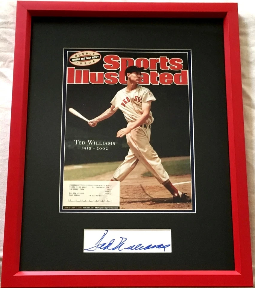 Ted Williams autographed framed with Boston Red Sox Sports Illustrated cover JSA - Image 1 of 2