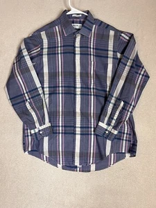 Camisa Nicola Mancini Nueva York Vintage Talla L Manga Larga A Cuadros Hecha en EE. UU. - Imagen 1 de 9