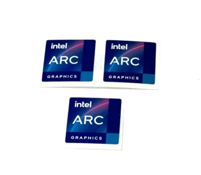 3 x Intel Arc Graphics  Desktop / Laptop Sticker Label Logo Decal 18mm x 18mm - Image 1 of 2