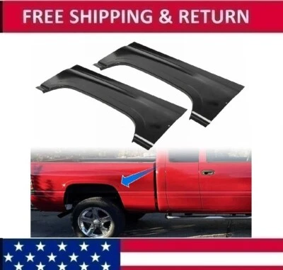 Par de paneles de conexión de reparación de arco de rueda trasera de cama para 94-01 Dodge Ram 1500 2500 3500 Foto 1 de 4