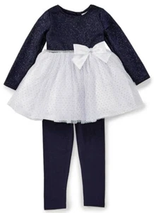 Sweet Heart Rose Little Girls Sparkling Fit & Flare Dress & Legging Set-Size-5 6 - Picture 1 of 3