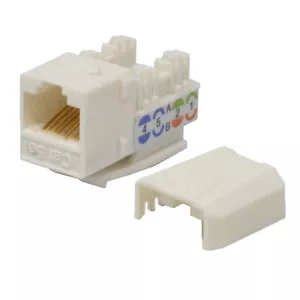 Lotto 5 confezioni Keystone Jack Cat5e Bianco Rete Ethernet 110 Punchdown 8P8C - Foto 1 di 3