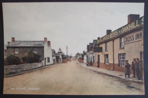Old WELSH WALES Real Photo style P/C THE VILLAGE CALDICOT CROSS INN NEWPORT Rd - Picture 1 of 1
