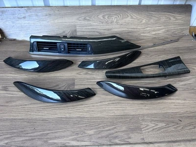 2012 - 2017 BMW F30 328 330 335I 340 FRONT BLACK WOOD TRIM SET OEM - Image 1 of 4