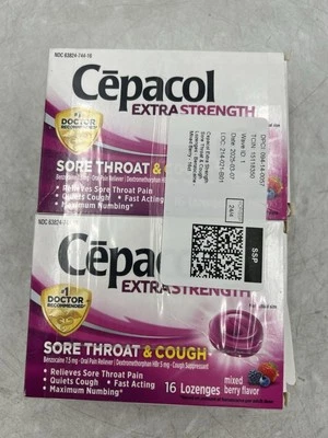 Cepacol Máximo adormecedor dolor de garganta mezclado baya 16 cada uno exp: 12/2026 Foto 1 de 4