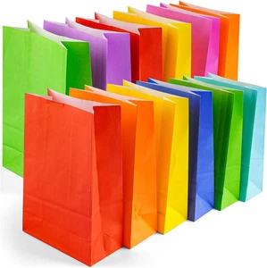 24PCS Kraft Gift Bags, 8 Colored Small Paper Treat Bags Party Favor Bags Goodie - Picture 1 of 6