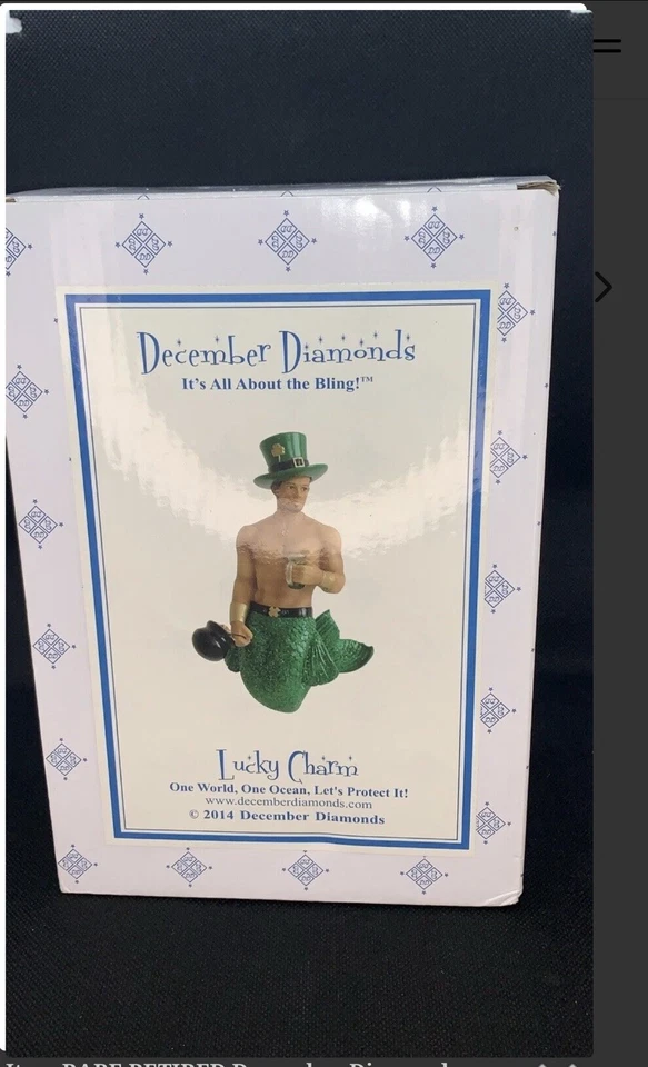 December Diamonds Merman Lucky Charm 2014 Rare  - Image 1 of 4