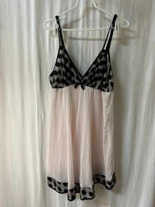 Vintage neu mit Etikett Oscar de la Renta Dessous Pink Label schwarz gepunktet Damen XL - Bild 1 von 8