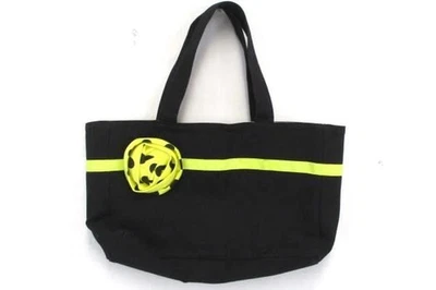 Lindo bolso de mano floral a lunares amarillo negro - mezcla de algodón mediano Foto 1 de 3