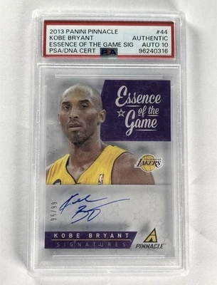 2013-14 Panini Pinnacle Kobe Bryant #44 Essence Of The Game Auto /99 PSA Auto 10 - Image 1 of 2
