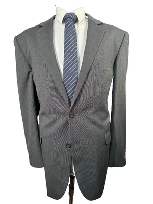 VAN HEUSEN Mens Gray REG FIT NOTCH LAPEL 2 Button Sport Coat Blazer Jacket 46L - Image 1 of 4