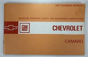 1971 Chevrolet Camaro Owners Manual Original Vintage OEM - Picture 1 of 3