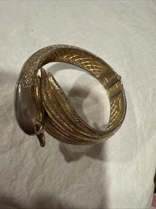 Castlecliff Swan Cuff Bracelet Gold Toned 1950’s **** - Picture 1 of 9