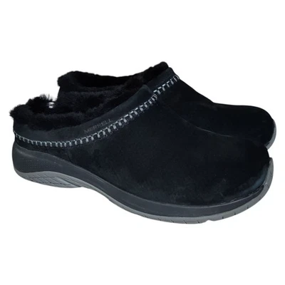 Zuecos Merrell Encore Ice 5 para mujer talla 9 zapatos negros gamuza forrados de piel sintética Foto 1 de 4
