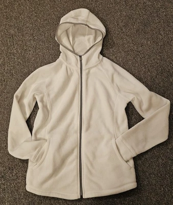 TEK GEAR Mujer S Polar Cremallera Sudadera con Capucha Blanco Gris Cremallera y Agujeros para Pulgar MW Foto 1 de 4