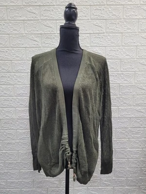 New White House Black Market Meah Cinched Cardigan Olive Size Large US - Image 1 of 4