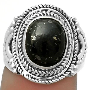 Natural Nuummite 925 Sterling Silver Ring s.7.5 Jewelry R-1570 - Picture 1 of 5