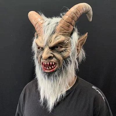 Krampus Demon Mask Movie Cosplay Sheep's Halloween Holiday party headgear mask - Image 1 of 4