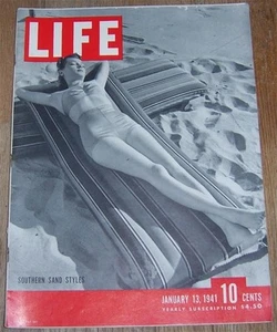 Life Magazine January 13, 1941 Southern Sand Styles London in Wartime Fashion - Picture 1 of 1
