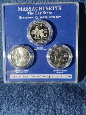Massachusetts - 3 quarter uncirculated proof set - Image 1 of 2