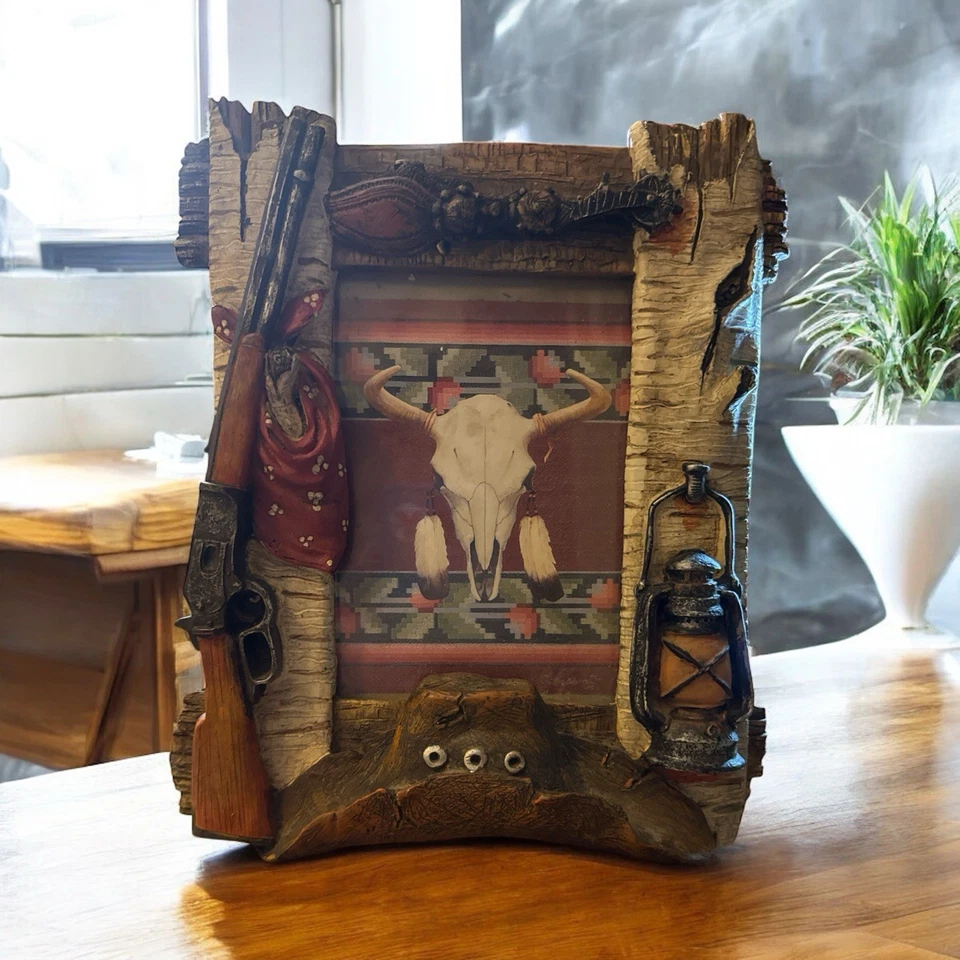 Sombrero de linterna estilo vaquero occidental con marco de cerámica 3D 4x6 pistola espuelas Foto 1 de 4