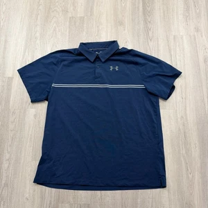 Under Armour Poloshirt Herren 3XL blau gestreift Performance Loose Fit Kragen - Bild 1 von 8