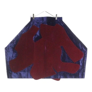Gonna a palloncino COMME des GARCONS 12AW in velluto patchwork rosa navy da d... - Foto 1 di 8