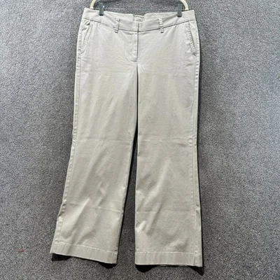 LL Bean Trouser Pants Women 18 Beige Cotton Casual Career Business Khaki Chino - Image 1 of 4
