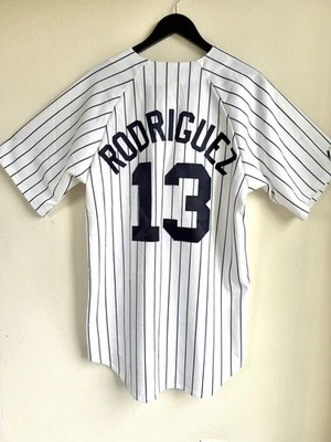 Camiseta de Colección Majestic Para Hombre de los Yankees de Nueva York Mediana Alex Rodríguez #13 Blanca Hecha en EE. UU. Foto 1 de 4