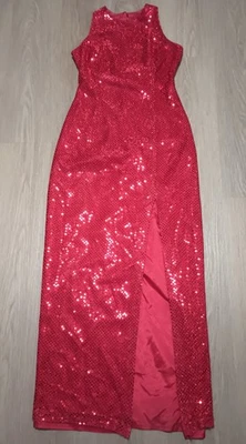 Maxi Vestido De Colección Años 80 90 Rojo Brillante Fiesta Noche Movelar Columna Disfraz XS Foto 1 de 4