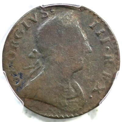 1772 V 6-72A R-6 PCGS VG 10 Machin's Mills Colonial Copper 1/2p - Image 1 of 3