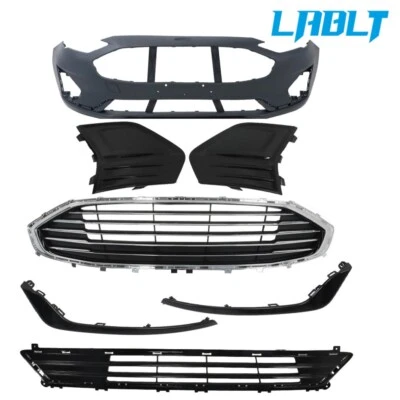 LABLT Front Bumper+Fog Light Cover&Grill Set&Trim For 2019 2020 Ford Fusion - Image 1 of 4
