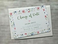 Envelopes 10X White//Ivory//Kraft Personalised Round Wedding Change of Date Save The Date New Evening Card Piece of Magnet Rb49c